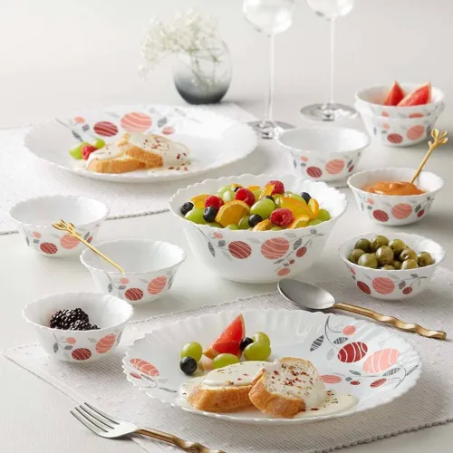 Image of Larah by Borosil Opalware Dahlia Galaxy Series Crockery Set