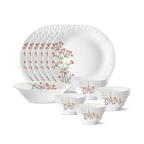Image of Larah by Borosil Opalware Dinner Set (19 pieces)