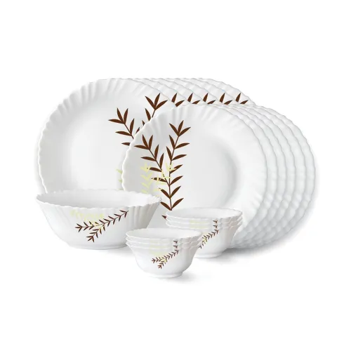 Image of Larah by Borosil Oak Fluted Series Opalware Dinner Set