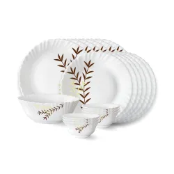 Larah by Borosil Oak Fluted Series Opalware Dinner Set