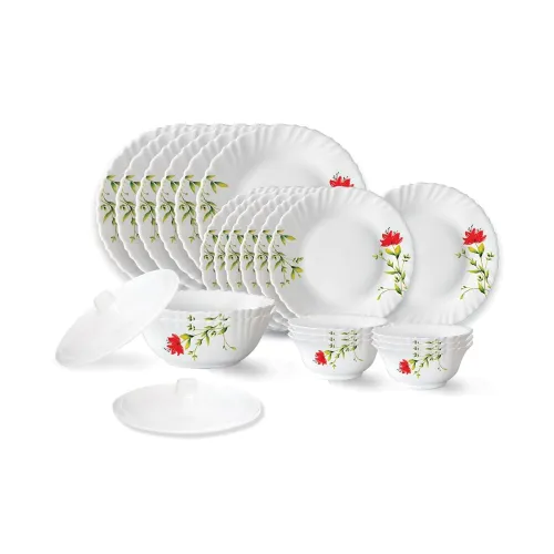 Image of Larah by Borosil Oriental Fluted Series Opalware Dinner Set