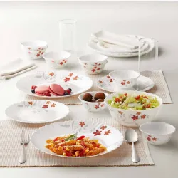Larah by Borosil Pack of 13 Opalware ROSALIE Dinner Set