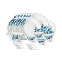 Larah by Borosil Pansy Fluted Series Opalware Dinner SetLarah by Borosil Pansy Fluted Series Opalware Dinner Set