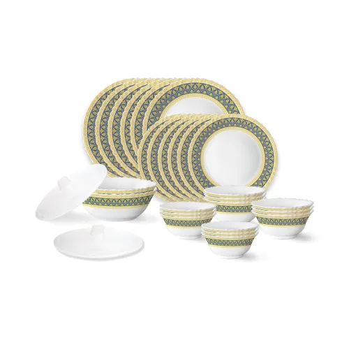 Image of Larah by Borosil Regal Fluted Series Opalware Dinner Set