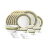 Larah by Borosil Regal Fluted Series Opalware Dinner Set | 33 Pieces for Family of 6 |