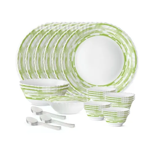 Image of Larah by Borosil Silk Series Aura Opalware Dinner Set 33 Pcs