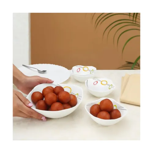 Image of Larah by Borosil Splendour Opalware Pudding Set, 5 Pcs