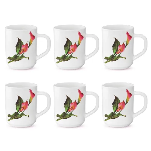 Image of Larah by Borosil Stargazer Opalware Mug, Set of 6