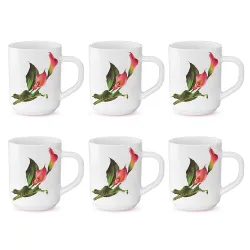 Larah by Borosil Stargazer Opalware Mug, Set of 6