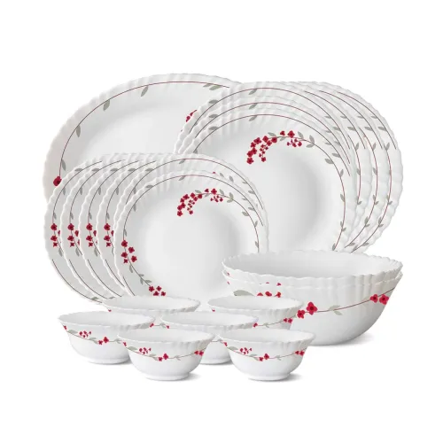 Image of Larah by BOROSIL Verona Opalware Dinner Set, 21-Pieces, White