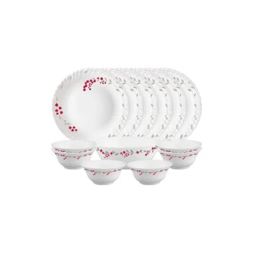Image of Larah by Borosil Verona Opalware Dinner Set, 13 Pieces, White
