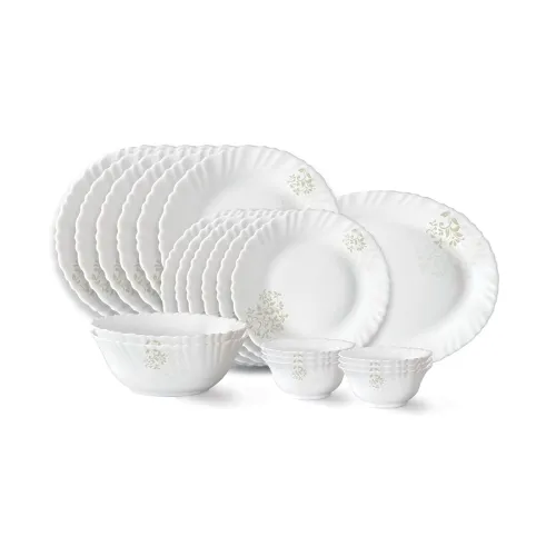 Image of Larah by Borosil Ingot 21-Piece Opalware Dinner Set