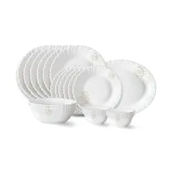 Larah by Borosil Ingot 21-Piece Opalware Dinner Set