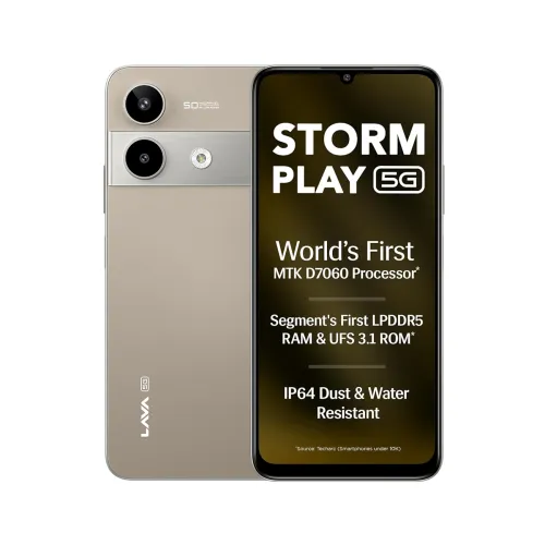 Image of Lava Storm Play 5G (Dune Titanium, 6+6*GB RAM, 128GB Storage)
