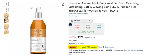 Image of Lavenour Arabian Musk Body Wash, 300ml