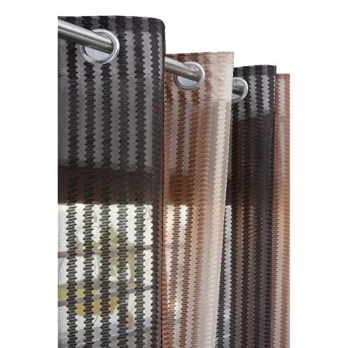 Image of LaVichitra 1Pcs Premium Sheer Window Curtain 5 ft Brown