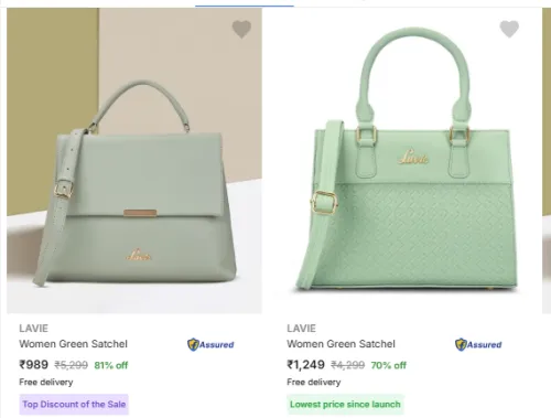 Image of Lavie Women's Handbag at Minimum 70% Discount