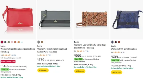 Image of Lavie Women's Sling Bag Minimum 80% Discount