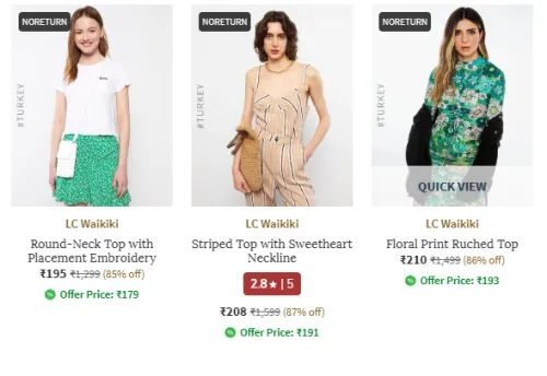 Image of LC Waikiki Women Top Wear Minimum 80% Discount