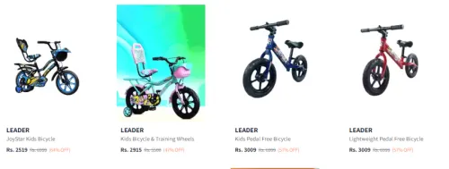 Image of LEADER JoyStar Kids Bicycle up to @₹64% Discount