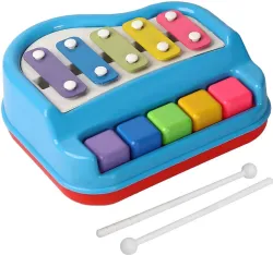 Learn With Fun 2 in 1 Xylophone and Piano Toy (Multicolor)