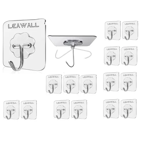 Image of LEAWALL Self Adhesive Hooks (Pack of 15)