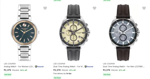 Image of lee cooper Analog Watch Minimum 80% Discount