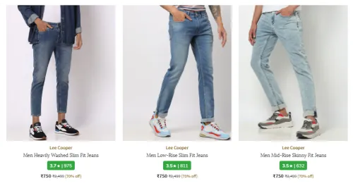 Image of Lee Cooper Men Fashion Jeans Minimum 70% Discount