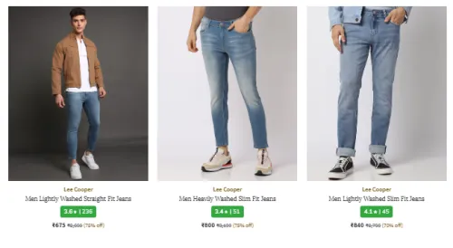 Image of LEE COOPER Men Fit Jeans Minimum 70% Discount