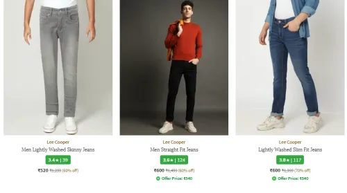 Image of Lee Cooper Men Jeans Minimum 60% Discount