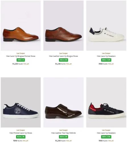 Image of LEE COOPER Men's Lace-Up Formal Shoes Minimum 70% Discount @ #Ajio