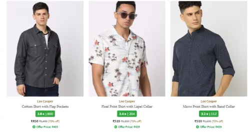 Image of Lee Cooper Men Shirt Minimum 60% Discount