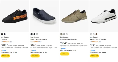 Image of Lee Cooper Men's Sneakers at minimum 63% Discount