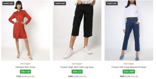 Image of Lee Cooper Women's Clothing Flat 80% Discount