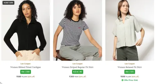 Image of Lee Cooper Women Shirt Flat 60% Discount