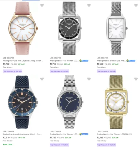 Image of Lee Cooper Wrist Watches @ Minimum 80% Discount