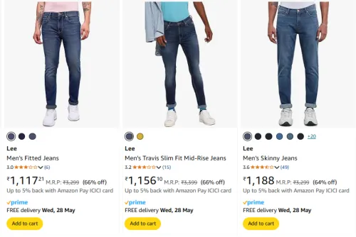 Image of Lee Men's Jeans at minimum 62% Discount