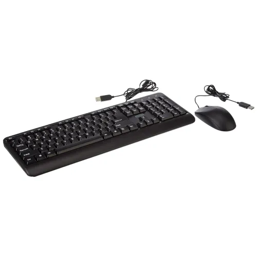 Image of Lenovo 160 Wired Keyboard & Mouse Combo (1600 DPI, Splash Proof)