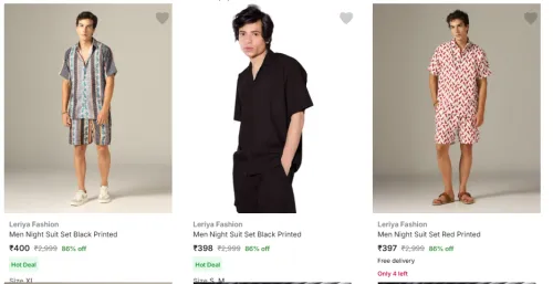 Image of Leriya Fashion Men's Night Suits at minimum 74% Discount