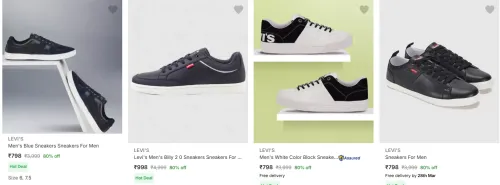 Image of Levi's Men's Blue Sneakers Sneakers For Men at Minimum 80% Discount