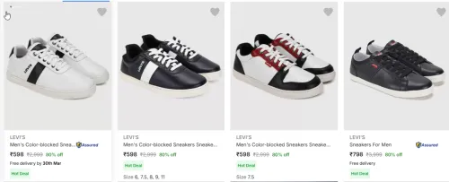 Image of LEVI'S Men's Color-blocked Sneakers Starting At @₹598