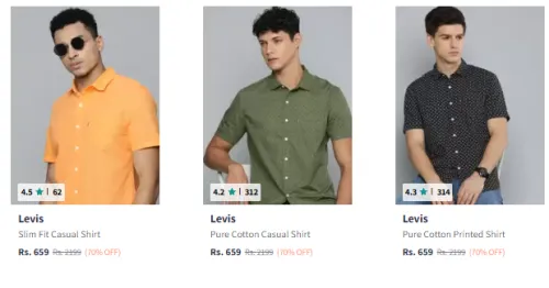 Image of Levis Men Fashion Jeans Flat 70% Discount