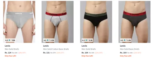 Image of Levis Men's Brief Starting At @₹124