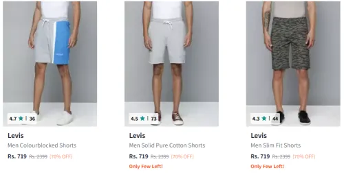 Image of Levis Men Shorts Minimum 65% Discount