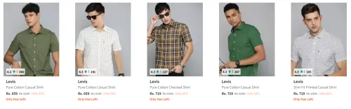 Image of Levis Slim Fit Printed Cotton Shirt up to @ ₹70% Discount