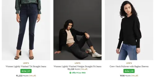 Image of Levis Women Fashion Clothes Minimum 70% Discount