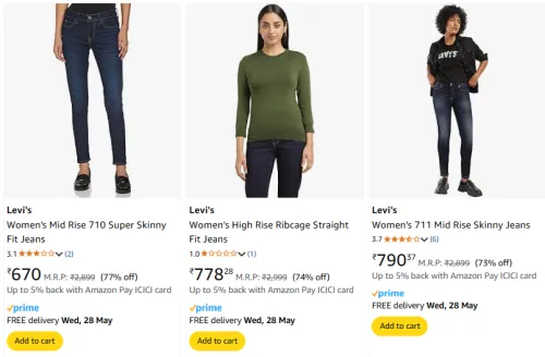 Image of Levi's Women's Jeans at minimum 72% Discount