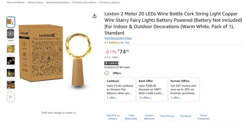 Image of Lexton 2 Meter 20 LEDs Wine Bottle Cork String Light