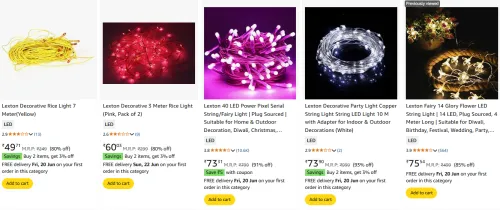 Image of Lexton Decorative Lights Staring @ ₹49