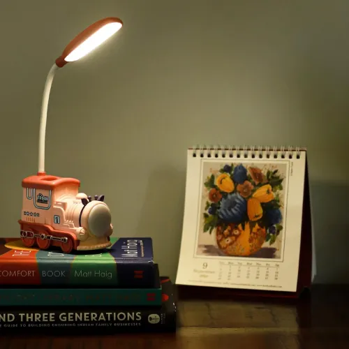 Image of Lexton LED Study Table Lamp Train Engine for Kids (Pink,Pack of 1)